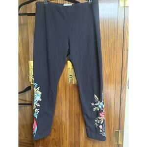 Johnny Was Biya Embroidered Legging Black XL